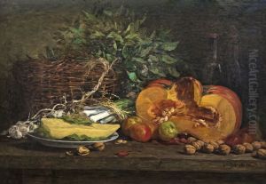Still life with pumpkinFrancais:Nature morte au potironItaliano:Natura morta con zucca