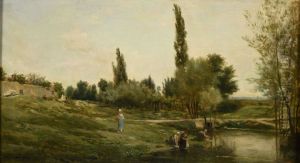 Paysage avec laveuses Paysage avec laveuses