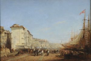 Marseille, le vieux port by Felix Ziem
