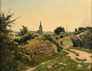 Temps de soleil a Saint-Prive by Henri Harpignies
