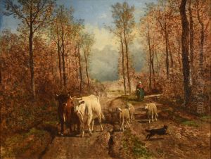 Rentree de troupeau by Constant Troyon