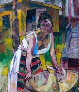 During the Laundry by Aristarkh Lentulov
