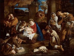 adoration des bergers by Pier Francesco Mola