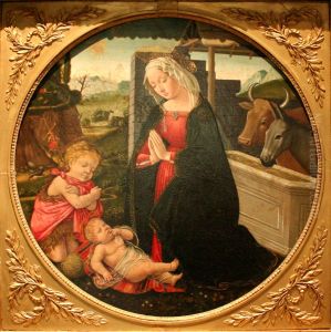 La Vierge et saint Jean-Baptiste adorant l'Enfant Jesus by Filippo Lippi