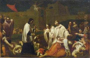 Bernardo Tolomei au milieu des victimes de la peste noire a Sienne en 1348 Bernardo Tolomei au milieu des victimes de la peste noire a Sienne en 1348