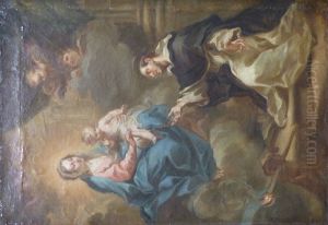 The Virgin Mary giving the Rosary to St Dominic