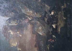 Paysage avec chevres et chevrier
