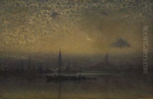 Venezia Notturno In Laguna by Alfonso Canciani