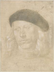 Head of a Young Man, with Long Hair under a Cap
