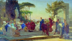 Horatius reads before  Maecenas