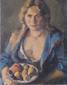 The artists wife with a fruit-plate