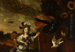 Fillette aux paons by Melchior D'Hondecoeter