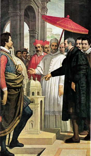 Michelangelo shows to Pope Pius IV the model for St Peter's Basilica - view 1