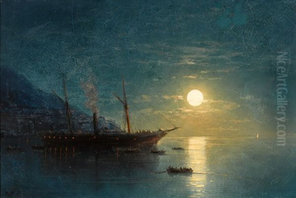 Steamboat on a Moonlit Night - view 1