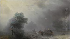 Carriage in a Storm by Ivan Aivazovsky