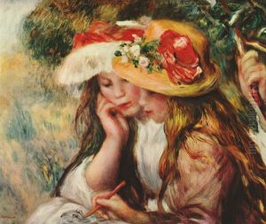 Zwei lesende Madchen in einem Garten by Pierre Auguste Renoir
