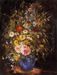 Field Flowers in blue Pot by Bela Ivanyi-Grunwald