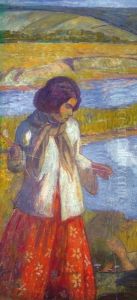 Gypsy Girl Spinning by Bela Ivanyi-Grunwald
