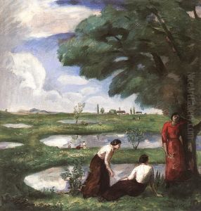 Rest at the Lake Shore by Bela Ivanyi-Grunwald
