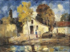 Red-roofed Houses by Bela Ivanyi-Grunwald
