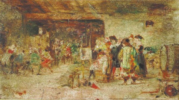 Rubens admires a painting by Brower (preparatory sketch) - view 1