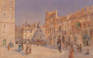 The main square of Koper with the Praetorian Palace