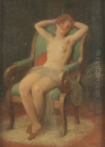 Der grune Lehnstul (Akt) by Rudolf Rossler