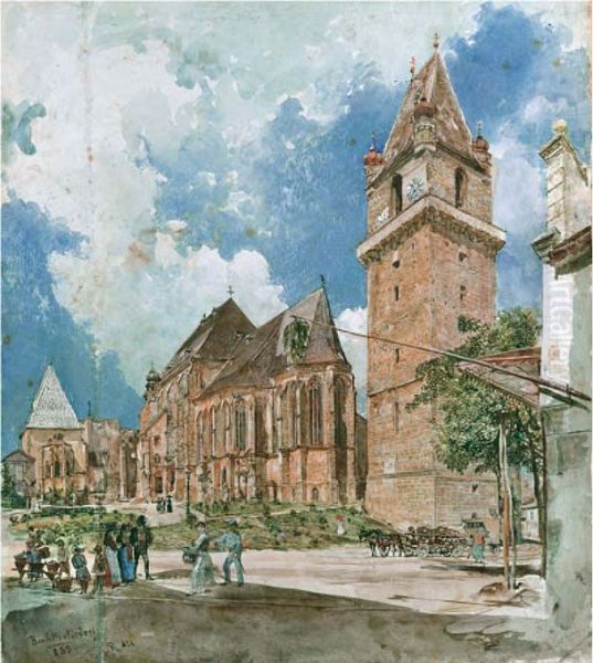 Pfarrkirche und Wehrturm in Perchtoldsdorf bei Wien - view 1