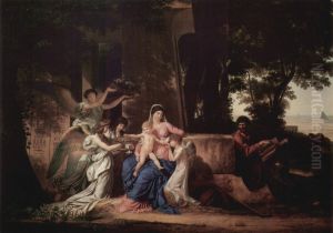 Ruhepause der Heiligen Familie in Agypten by Louis Gauffier