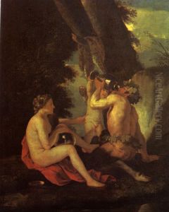 Satir i nimfa by Nicolas Poussin