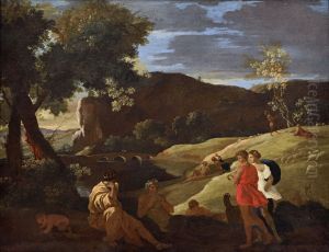 Midas, Pan et bergers by Nicolas Poussin