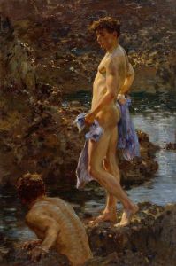 A Bathing Group by Henry Scott Tuke
