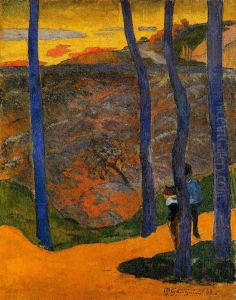 Les arbres bleus (Vous y passerez, la belle) by Paul Gauguin