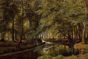 View from Jaegersborg Dyrehave. Mild daylight. by Carl Frederik Aagaard