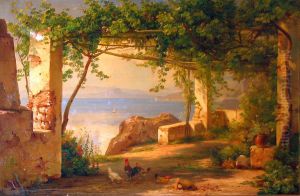The bay at Naples seen from a loggia.