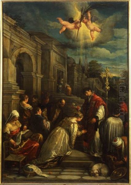 St Valentine Baptizing St Lucilla - view 1