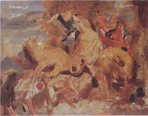 Studie zu Die Lowenjagd nach Delacroix - view 1