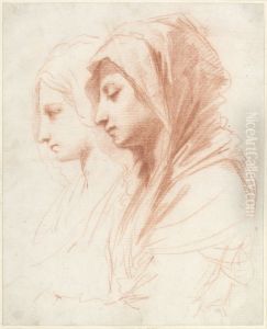 Two Studies for the Head of the Virgin Mary Two Studies for the Head of the Virgin Mary