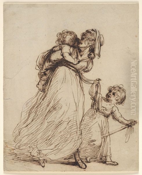 Study of a Woman and Two Children - view 1