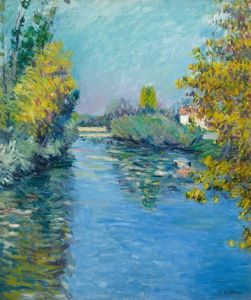 Branch of the seine, effect in autumn by Gustave Caillebotte