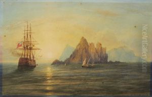 A British Naval vessel off the Galite Islands