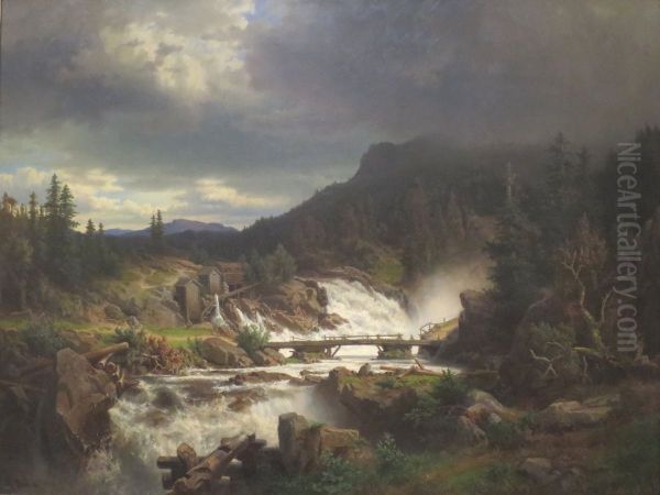 Landskap med foss - view 1