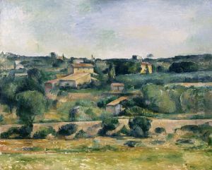 Landschaft im Westen von Aix-en-Provence by Paul Cezanne