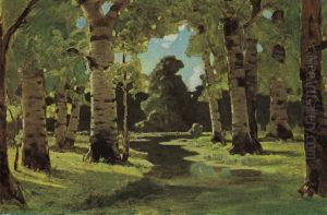 Birch grove (study) by Arkhip Kuindzhi