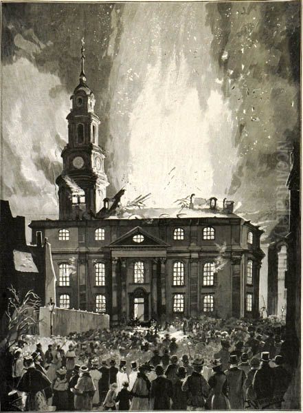 Dresden - Kreuzkirche, Brand am 16. Februar 1897 - view 1