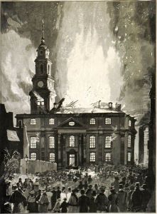 Dresden - Kreuzkirche, Brand am 16. Februar 1897