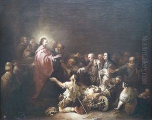 Jesus guerissant des malades by Christian Wilhelm Ernst Dietrich