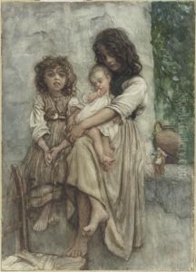 Ischia, groupe de trois enfants