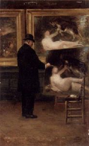 Copying a painting by Bouguereau by Georges Louis Hyon