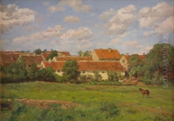 Horsholm's main street from the East. - view 1